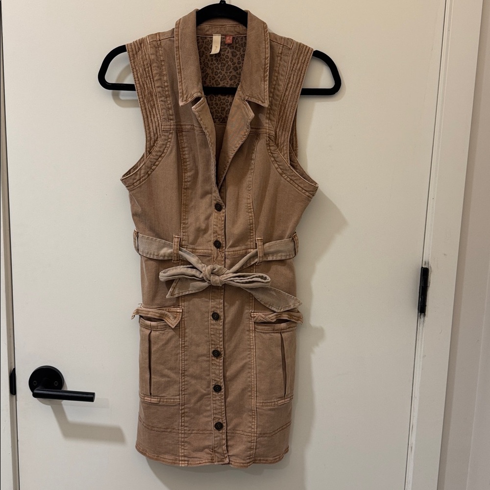 Pilcro Anthropology Tan Belted Dress